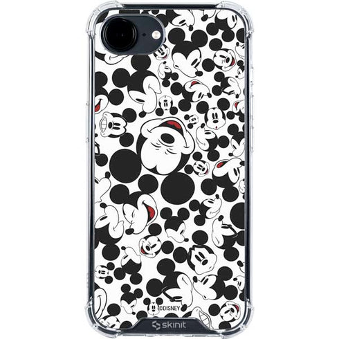 Disney Mickey Mouse Face Pattern iPhone 16e Clear Case