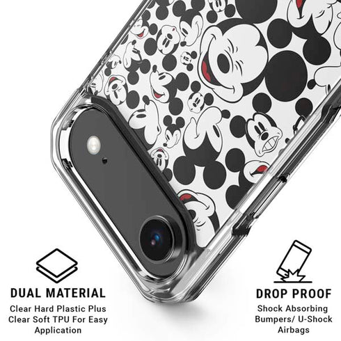 Disney Mickey Mouse Face Pattern iPhone 17 Air Clear Case