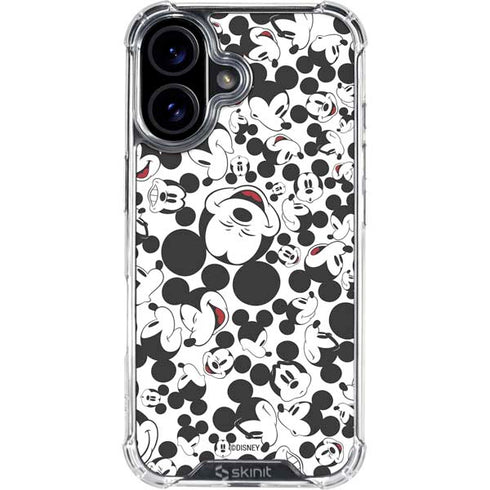 Disney Mickey Mouse Face Pattern iPhone 17 Clear Case