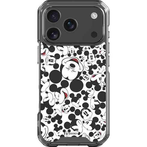 Disney Mickey Mouse Face Pattern iPhone 17 Pro Clear Case