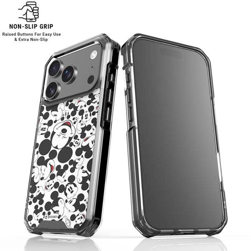 Disney Mickey Mouse Face Pattern iPhone 17 Pro Clear Case
