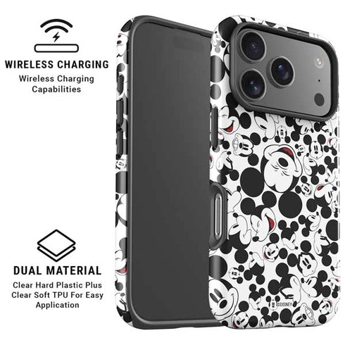 Disney Mickey Mouse Face Pattern iPhone 17 Pro Magsafe Impact Case