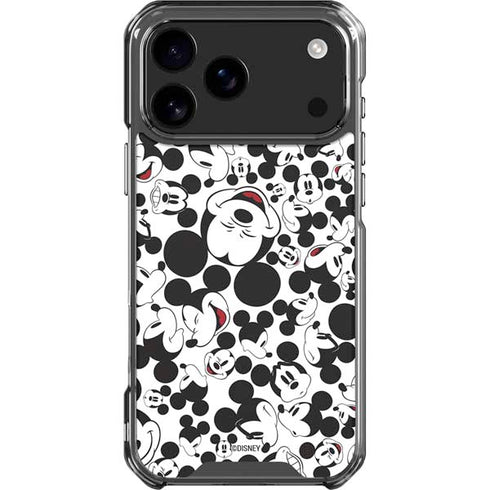 Disney Mickey Mouse Face Pattern iPhone 17 Pro Max Clear Case