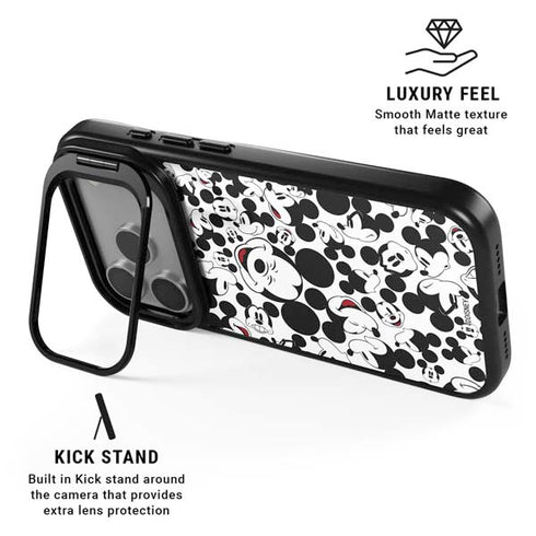 Disney Mickey Mouse Face Pattern iPhone 17 Pro Max Kickstand Case