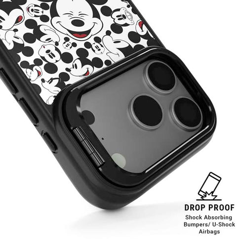 Disney Mickey Mouse Face Pattern iPhone 17 Pro Max Kickstand Case
