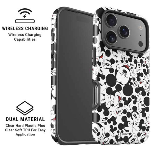 Disney Mickey Mouse Face Pattern iPhone 17 Pro Max Magsafe Impact Case