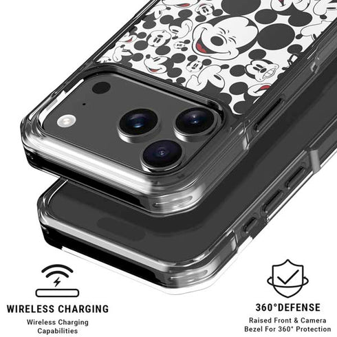 Disney Mickey Mouse Face Pattern iPhone 18 Pro Clear Case
