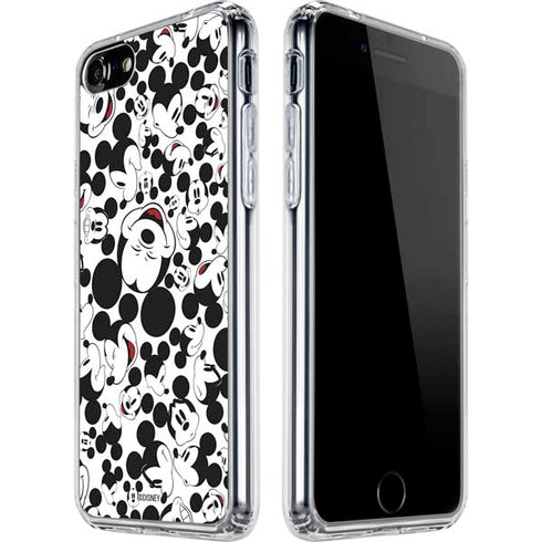 Disney Mickey Mouse Face Pattern iPhone SE (2nd & 3rd Gen) Clear Case