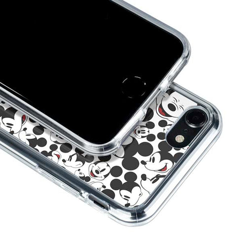 Disney Mickey Mouse Face Pattern iPhone SE (2nd & 3rd Gen) Clear Case