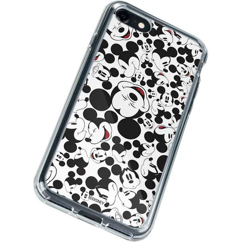 Disney Mickey Mouse Face Pattern iPhone SE (2nd & 3rd Gen) Clear Case