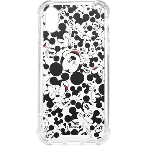 Disney Mickey Mouse Face Pattern iPhone XS Clear Case