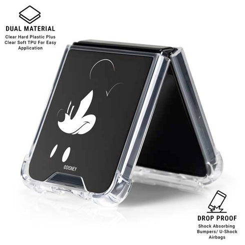 Disney Mickey Mouse Black and White Galaxy Z Flip6 Clear Case
