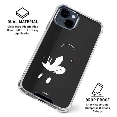 Disney Mickey Mouse Black and White iPhone 15 Clear Case