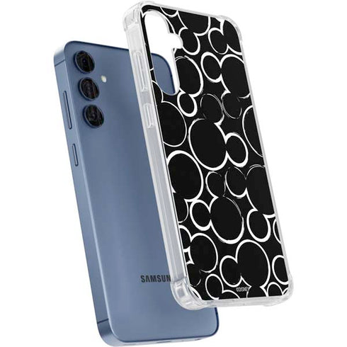 Disney Mickey Mouse Logo Pattern Galaxy A35 5G Clear Case