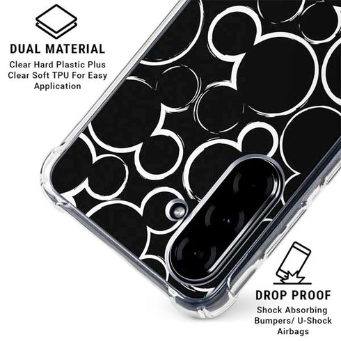 Disney Mickey Mouse Logo Pattern Galaxy A36 5G Clear Case