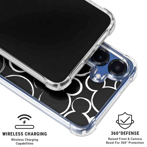 Disney Mickey Mouse Logo Pattern Galaxy S25 Clear Case