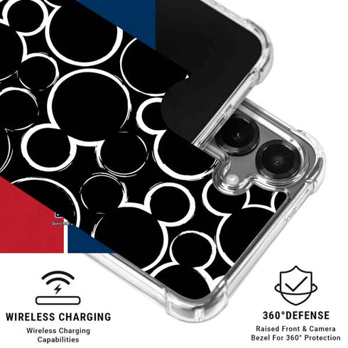 Disney Mickey Mouse Logo Pattern Galaxy S26 Clear Case