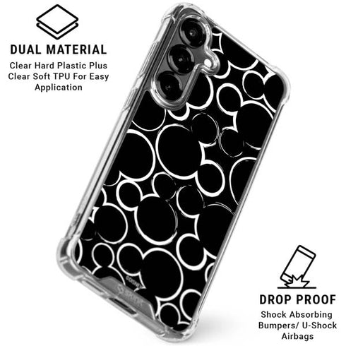 Disney Mickey Mouse Logo Pattern Galaxy S26 Clear Case