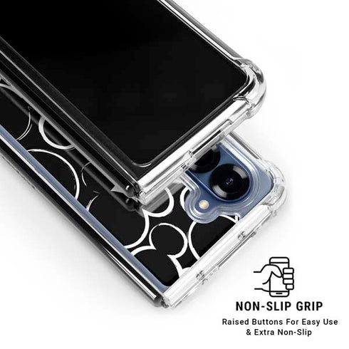 Disney Mickey Mouse Logo Pattern Galaxy Z Fold7 Clear Case