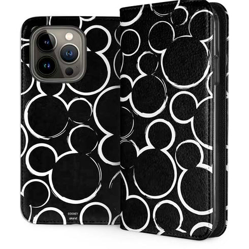 Disney Mickey Mouse Logo Pattern iPhone 13 Pro Folio Case