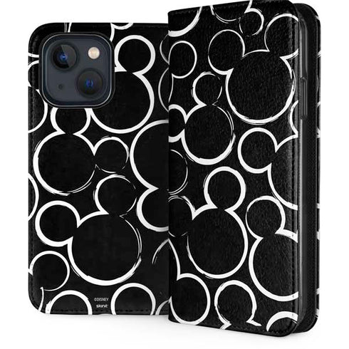 Disney Mickey Mouse Logo Pattern iPhone 14 Folio Case