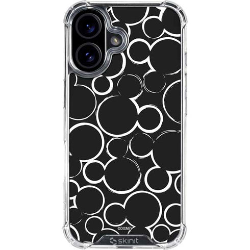Disney Mickey Mouse Logo Pattern iPhone 16 Plus Clear Case