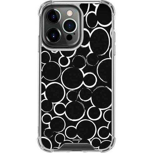 Disney Mickey Mouse Logo Pattern iPhone 16 Pro Clear Case