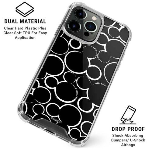 Disney Mickey Mouse Logo Pattern iPhone 16 Pro Clear Case