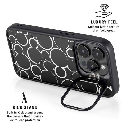 Disney Mickey Mouse Logo Pattern iPhone 16 Pro Max Kickstand Case