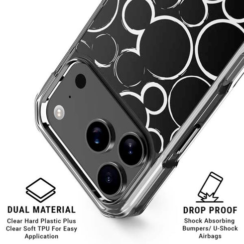 Disney Mickey Mouse Logo Pattern iPhone 18 Pro Clear Case