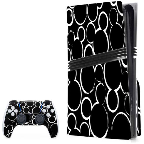 Disney Mickey Mouse Logo Pattern PS5 Pro Disk Bundle Skin