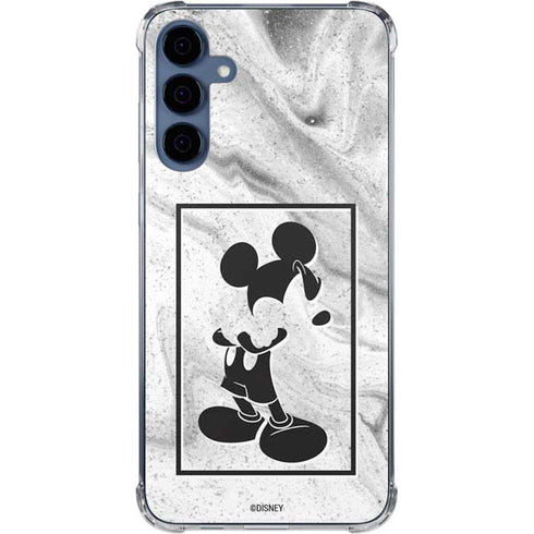 Disney Mickey Mouse Shape on Marble Galaxy A35 5G Clear Case