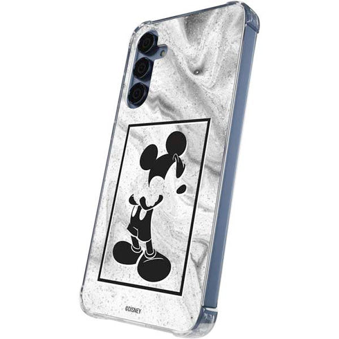 Disney Mickey Mouse Shape on Marble Galaxy A55 5G Clear Case