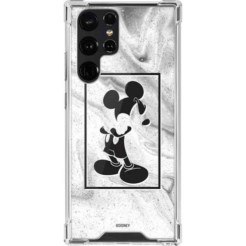 Disney Mickey Mouse Shape on Marble Galaxy S22 Ultra Clear Case