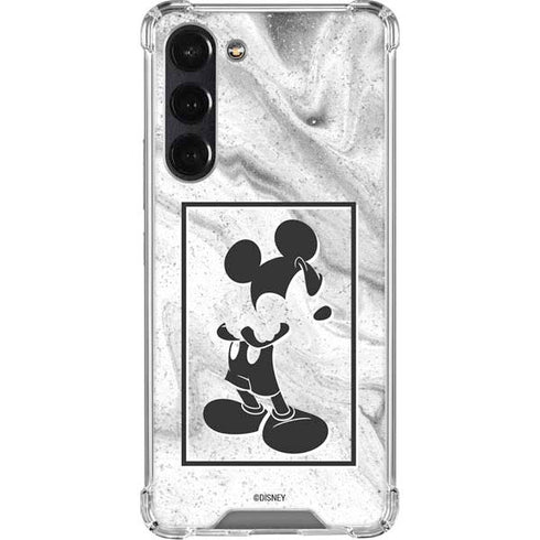 Disney Mickey Mouse Shape on Marble Galaxy S24 FE Clear Case