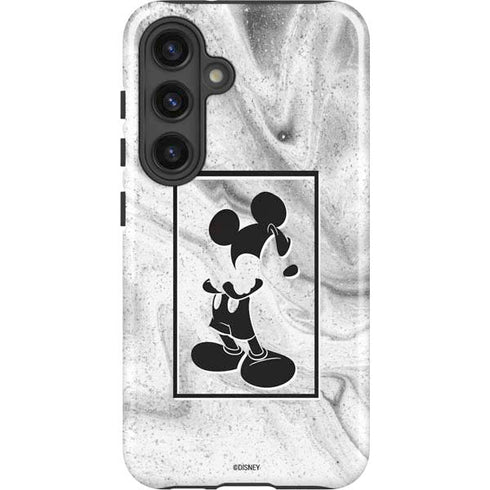 Disney Mickey Mouse Shape on Marble Galaxy S25 Impact Case