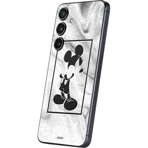 Disney Mickey Mouse Shape on Marble Galaxy S25 Plus Skin