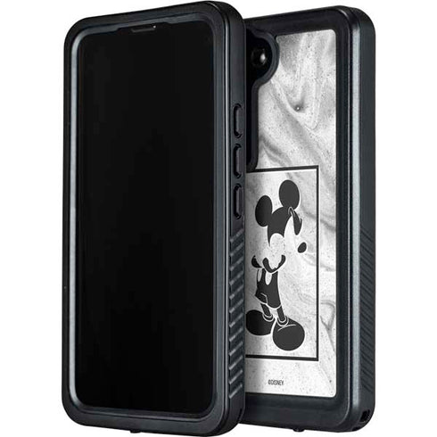 Disney Mickey Mouse Shape on Marble Galaxy S24 Plus Waterproof Case