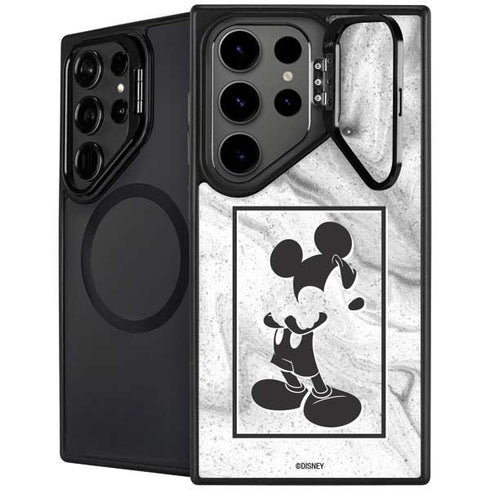 Disney Mickey Mouse Shape on Marble Galaxy S25 Ultra Kickstand Case