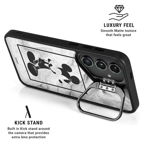 Disney Mickey Mouse Shape on Marble Galaxy S25 Ultra Kickstand Case