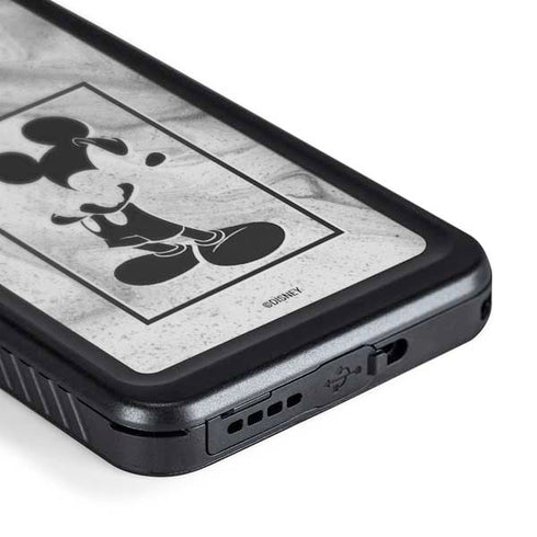 Disney Mickey Mouse Shape on Marble Galaxy S24 Waterproof Case