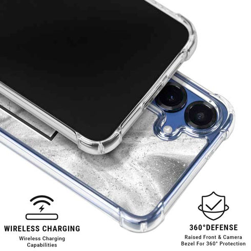 Disney Mickey Mouse Shape on Marble Galaxy S25 Plus Clear Case