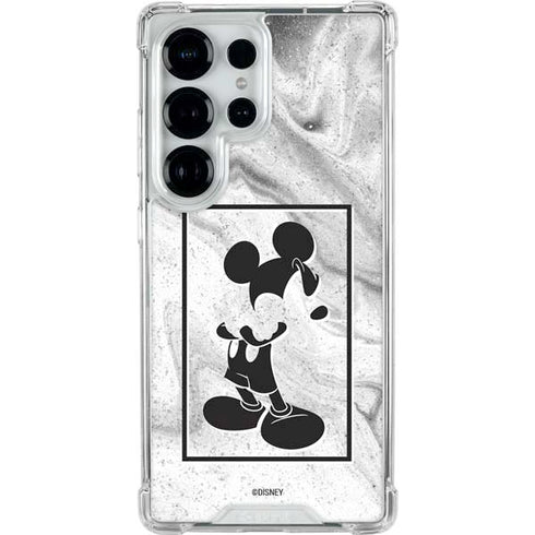 Disney Mickey Mouse Shape on Marble Galaxy S25 Ultra Clear Case