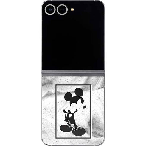 Disney Mickey Mouse Shape on Marble Galaxy Z Flip6 Skin