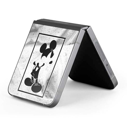 Disney Mickey Mouse Shape on Marble Galaxy Z Flip6 Skin