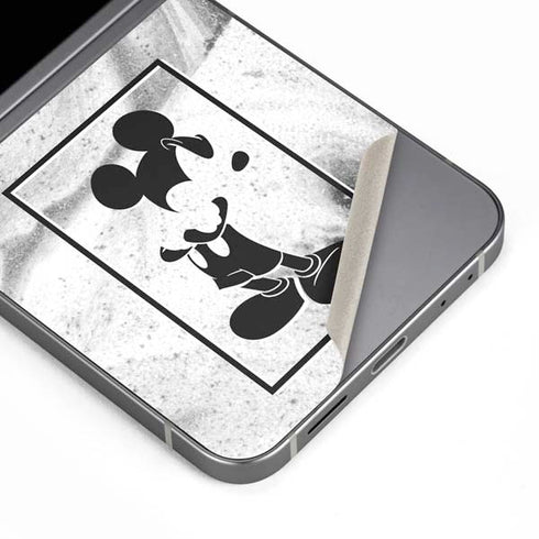 Disney Mickey Mouse Shape on Marble Galaxy Z Flip6 Skin