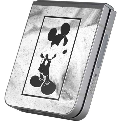 Disney Mickey Mouse Shape on Marble Galaxy Z Flip6 Skin