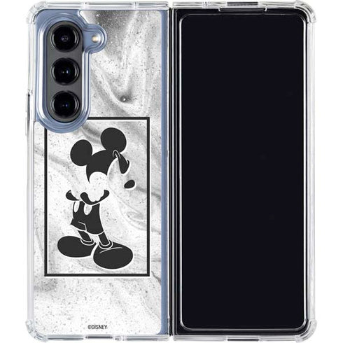 Disney Mickey Mouse Shape on Marble Galaxy Z Fold5 5G Clear Case