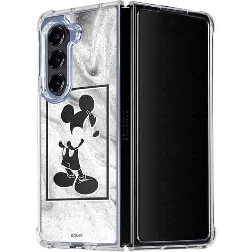 Disney Mickey Mouse Shape on Marble Galaxy Z Fold5 5G Clear Case