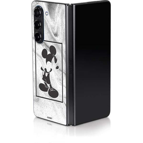 Disney Mickey Mouse Shape on Marble Galaxy Z Fold5 5G Skin